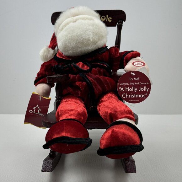 Dan Dee Animated Santa In Rocking Chair Sings Rocks "A Holly Jolly Christmas" - Picture 16 of 17